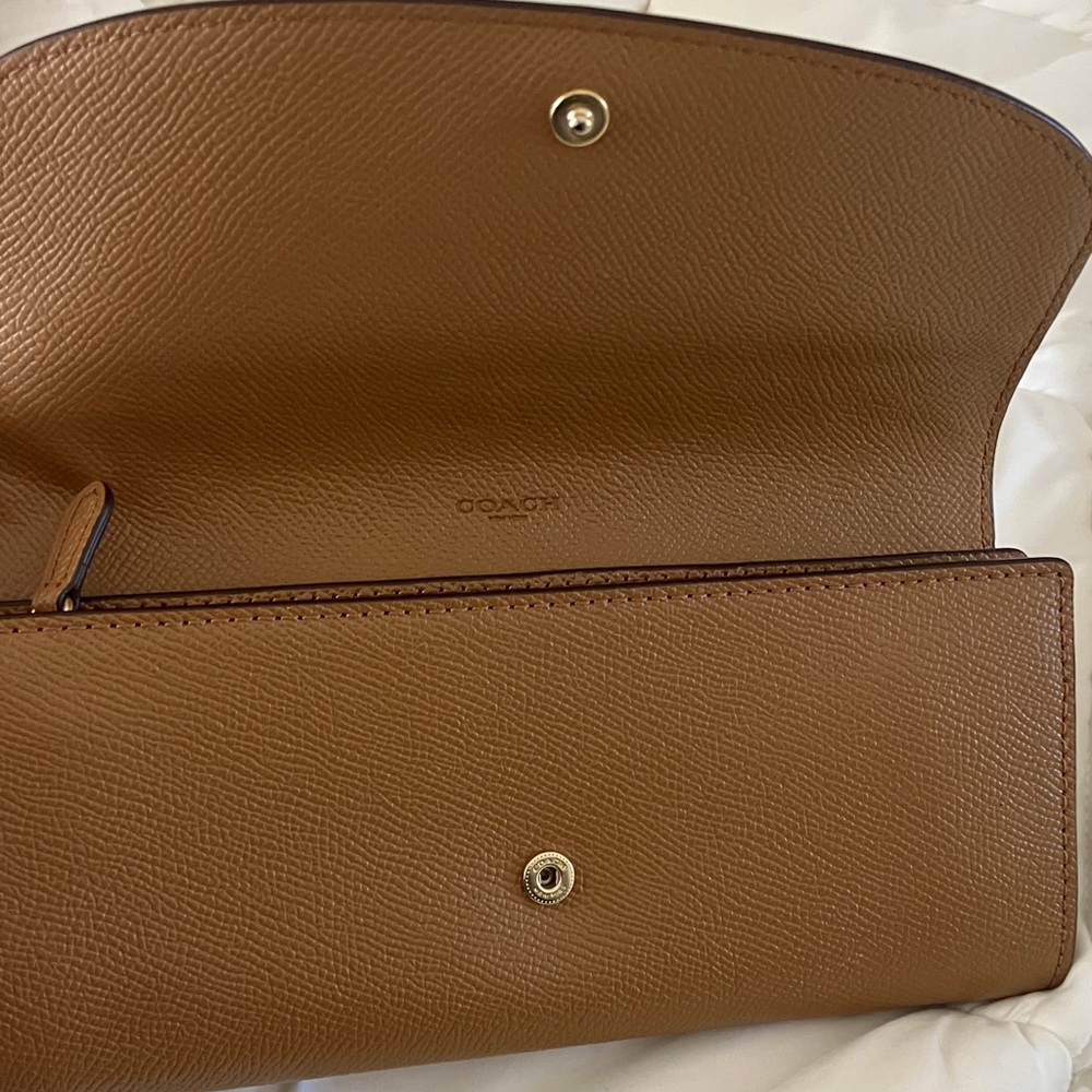 COACH City Zip Tote in Tan Leather With Matching Slim Envelope Wallet EUC - Picture 9 of 13